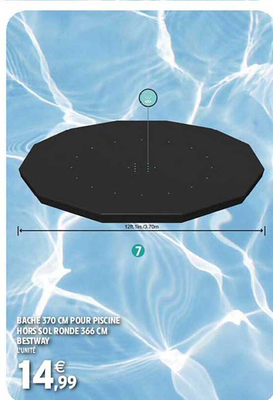 bâche 370 cm pour piscine hors sol ronde 366 cm bestway