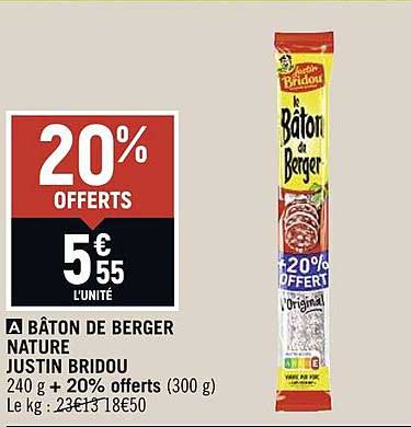 bâton de berger nature justin bridou