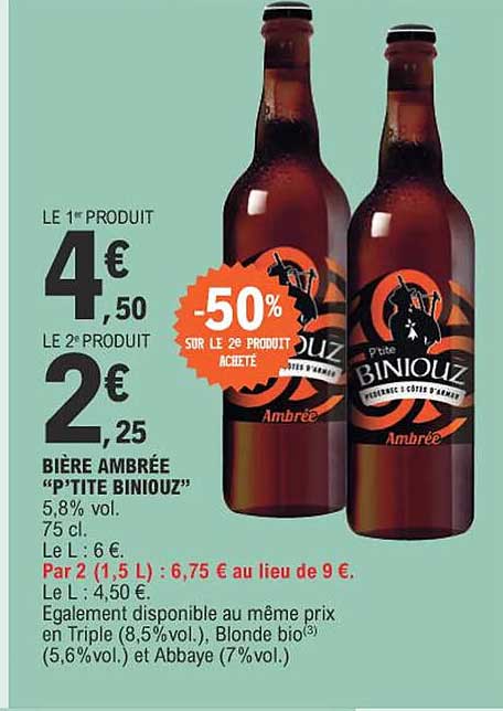 bière ambrée "p'tite biniouz"