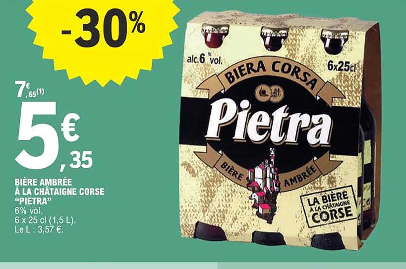Bière Ambrée à La Châtaigne Corse "pietra"