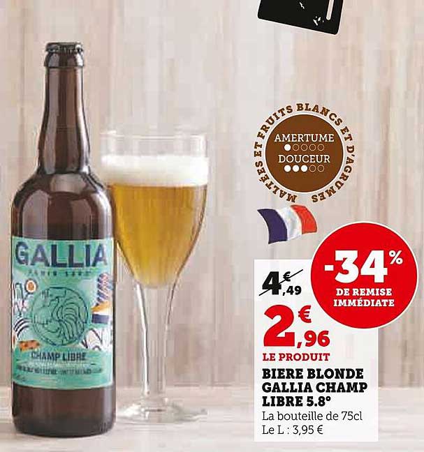 bière blonde gallia champ libre 5.8°