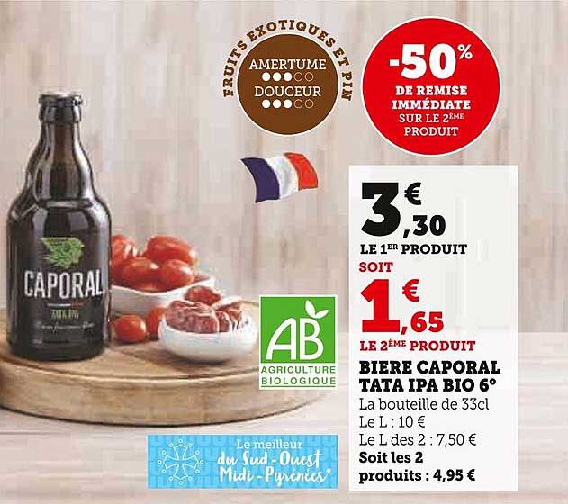 bière caporal tata ipa bio 6°