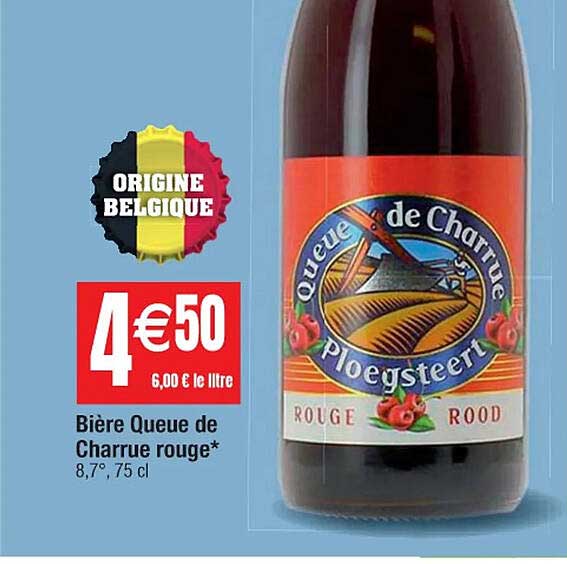 bière queue de charrue rouge