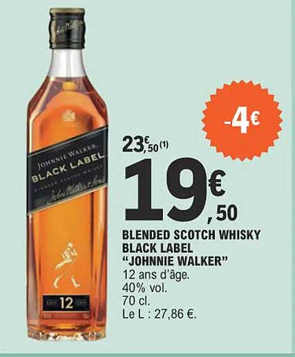 blended scotch whisky black label "johnnie walker"