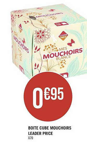 boite cube mouchoirs leader price