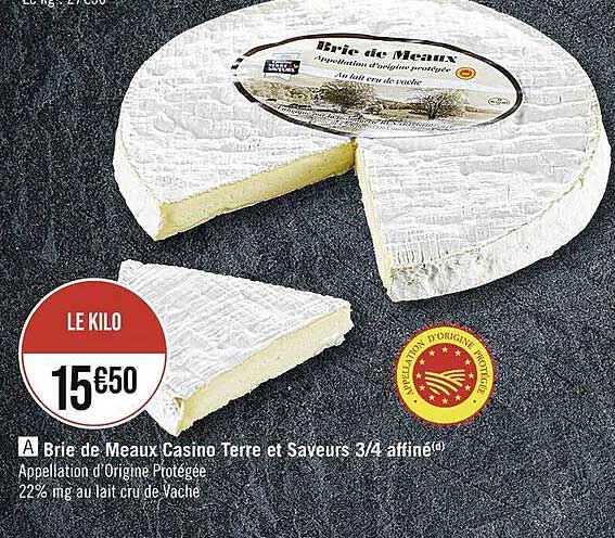 Brie De Meaux Casino Terre Et Saveur 3 4 Affiné