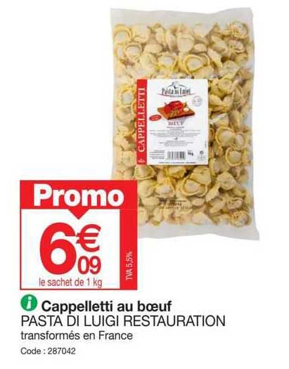 cappelletti au bœuf pasta luigi restauration