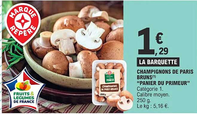 champignons de paris bruns "panier du primeur"