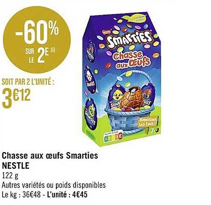 chasse aux œufs smarties nestle