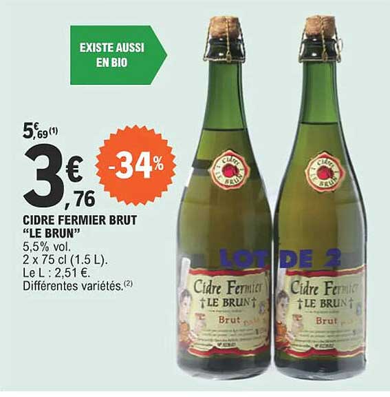 cidre fermier brut "le bruns"
