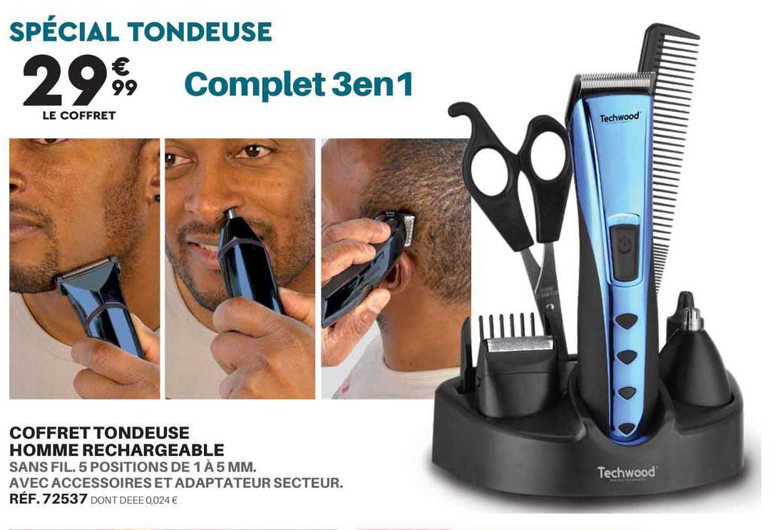 Coffret Tondeuse Homme Rechargeable