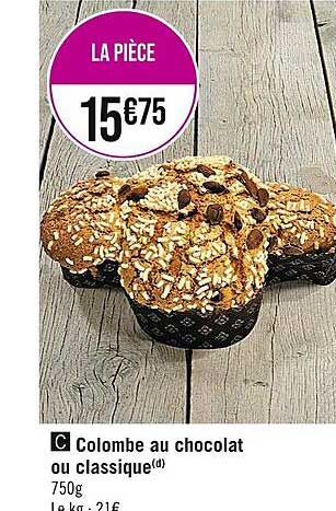 colombe au chocolat ou classique