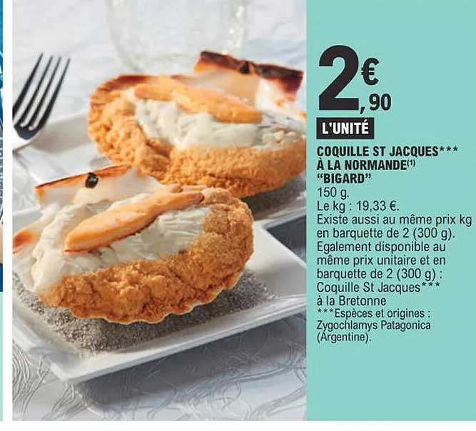 coquille st jacques à la normande "bigard"