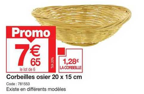 corbeilles osier 20 x 15 cm