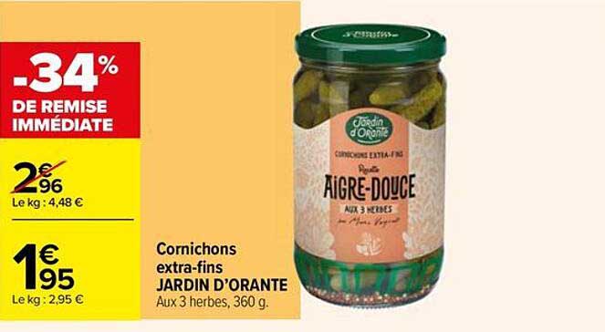 cornichons extra-fins jardin d'orante
