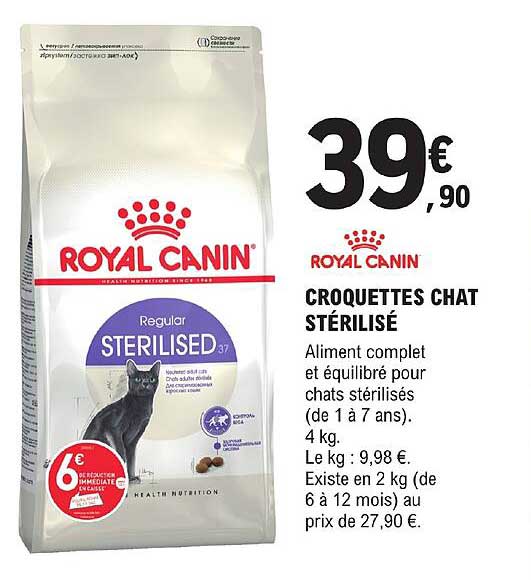 croquettes chat stérilisé royal canin