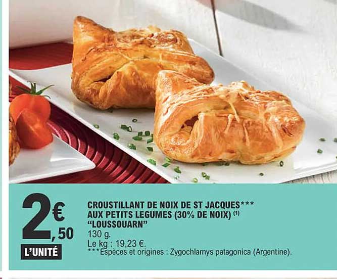 croustillant de noix de st jacques aux petits légumes (30% de noix) "loussouarn"