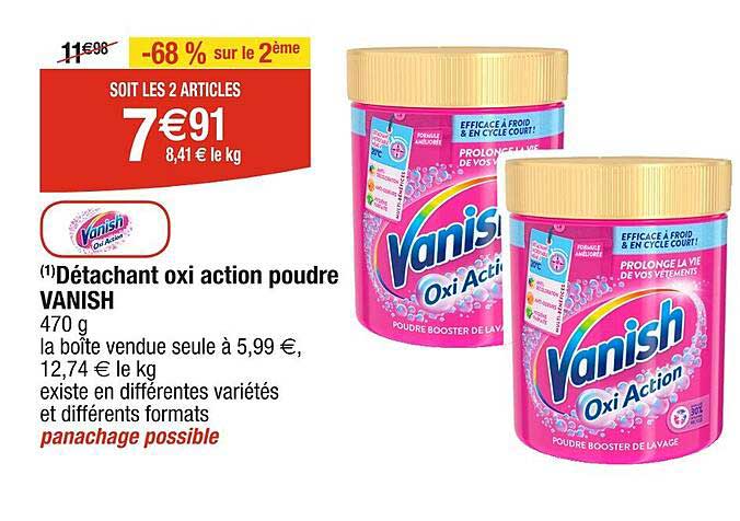 détachant oxi action poudre vanish