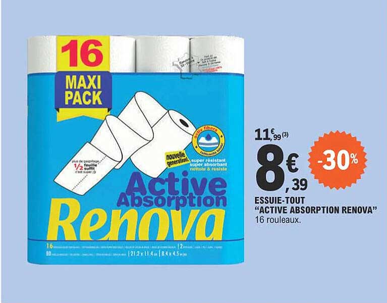 essuie-tout "active absorption renova"