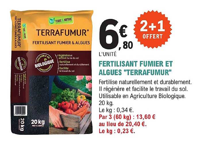 fertilisant fumier et algues "terrafumur"