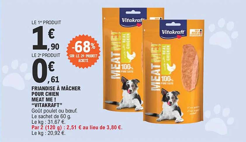friandise à mâcher pour chien meat me ! "vitakraft"