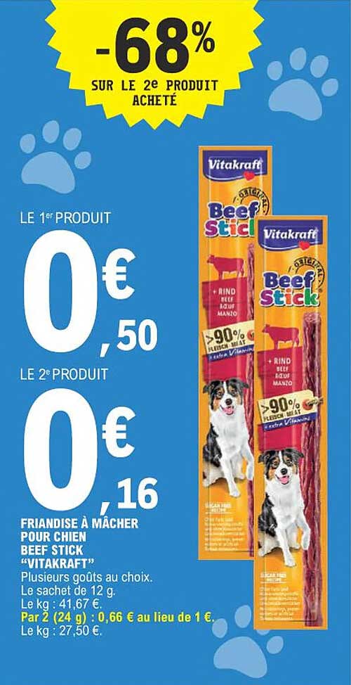 friandises à mâcher pour chien beef stick "vitakraft"