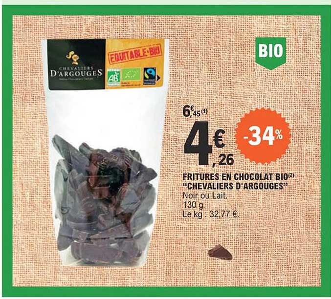 fritures en chocolat bio "chevaliers d'argouges"
