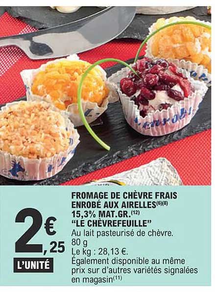 fromage de chèvre frais enrobé aux airelles 15,3% mat. gr. "le chèvrefeuille"