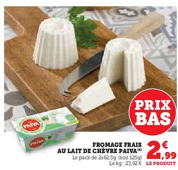 fromage frais au lait de chèvre paiva