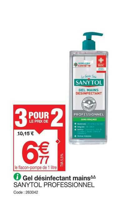 Gel Désinfectant Mains Sanytol Professionnel