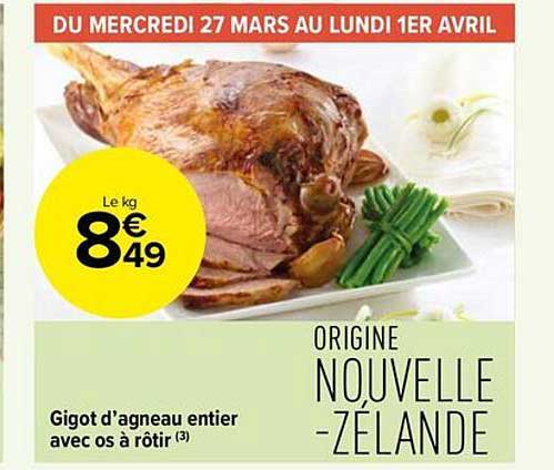 gigot d'agneau entier avec os à rôtir