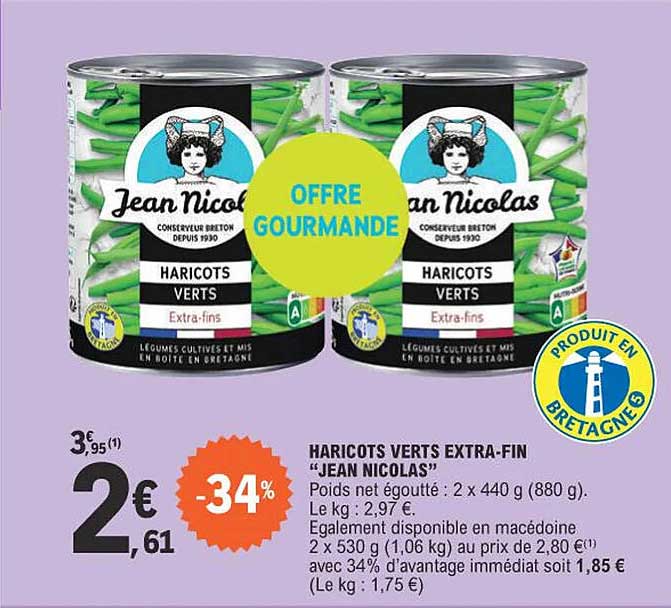 haricots verts extra-fin "jean nicolas"