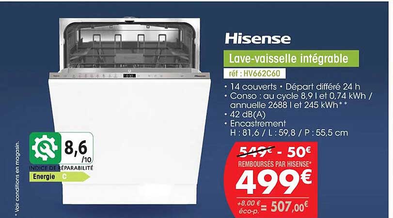 hisense lave-vaisselle intégrable