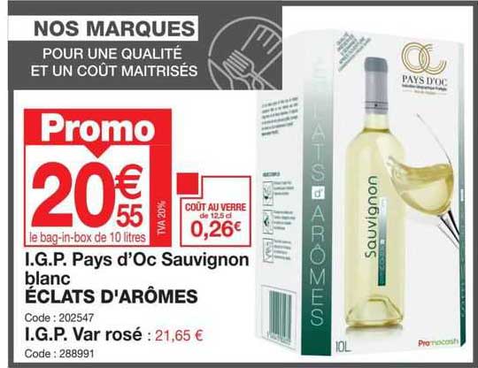 i.g.p. pays d'oc sauvignon blanc éclats d'arômes i.g.p. var rosé