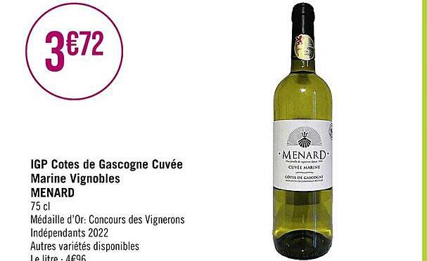 igp cotes de gascogne cuvée marien vignobles menard