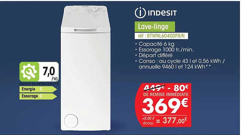 indesit lave-linge