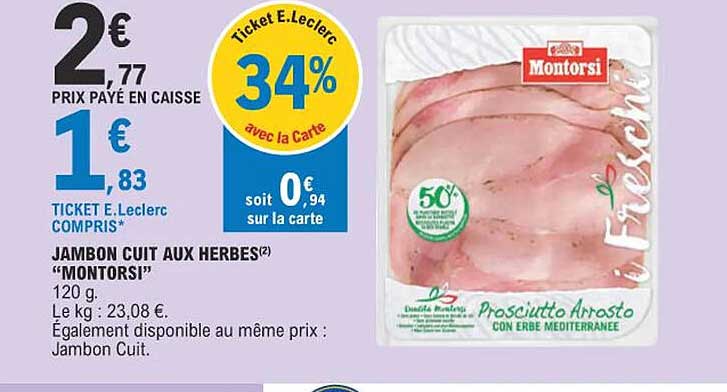Jambon Cuit Aux Herbes "montorsi"