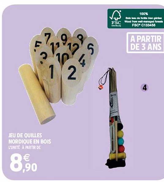 Jeu De Quilles Nordique En Bois