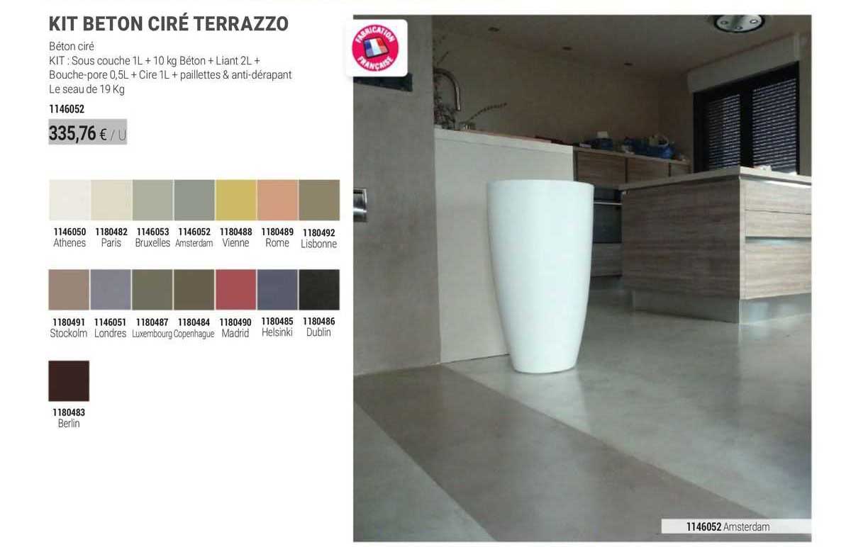 kit beton ciré terrazzo amsterdam