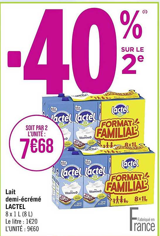 lait demi-écrémé lactel