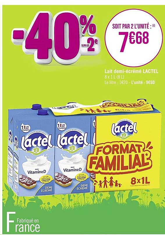 lait demi-écrémé lactel