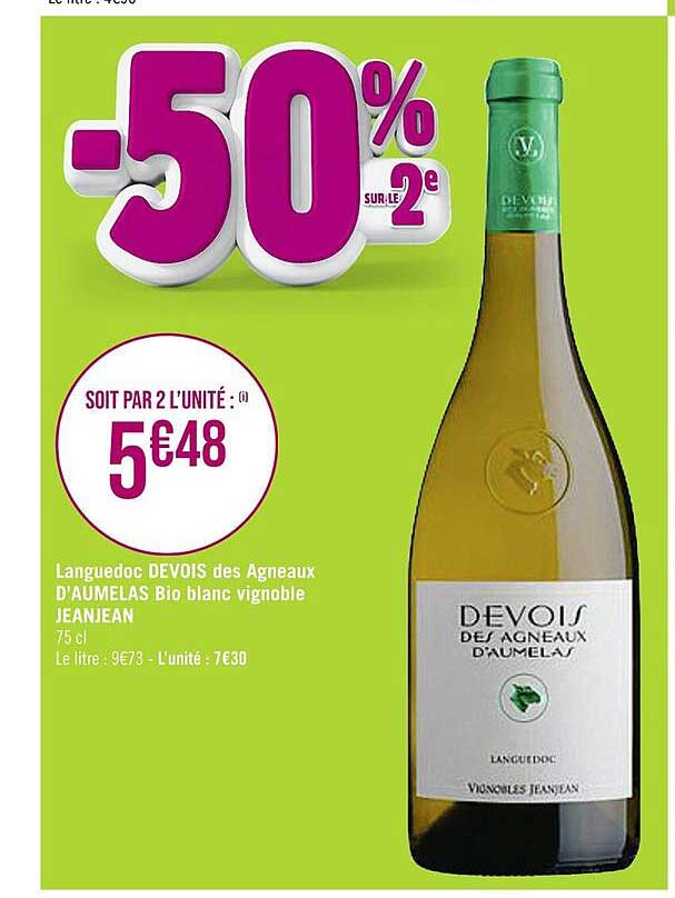 languedoc devois des agneaux d'aumelas bio blanc vignole jeanjean