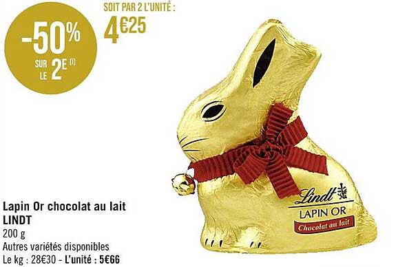 Lapin Or Chocolat Au Lait Lindt