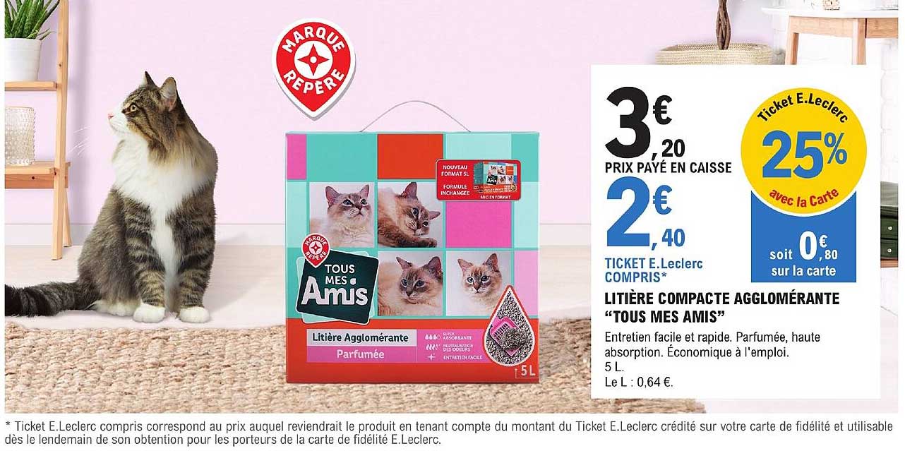 litière compacte agglomérante "touts mes amis"