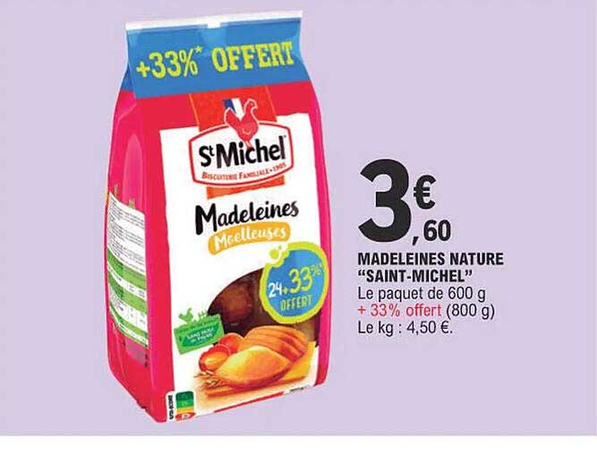 madeleines nature "saint-michel"