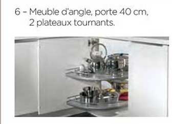Meuble D'angle, Porte 40 Cm, 2 Plateaux Tournants