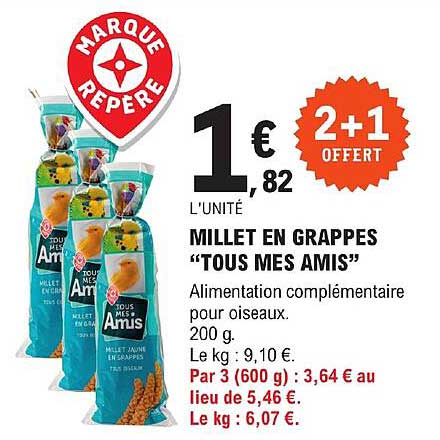 millet en grappes "tous mes amis"