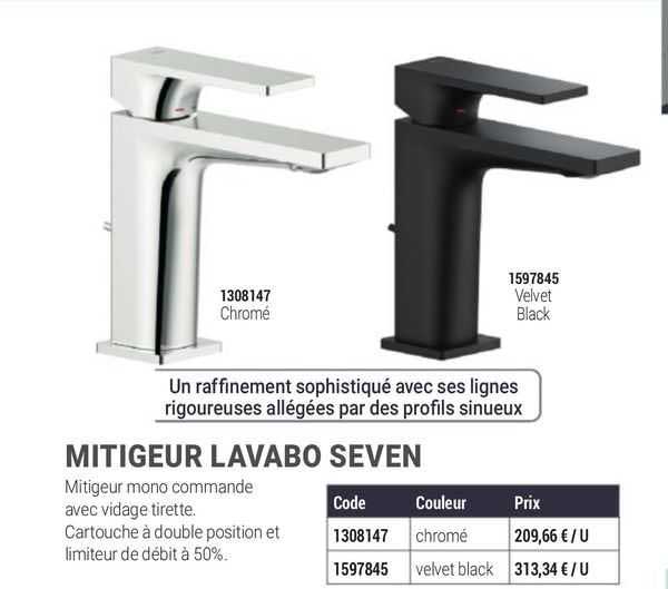 mitigeur lavabo seven