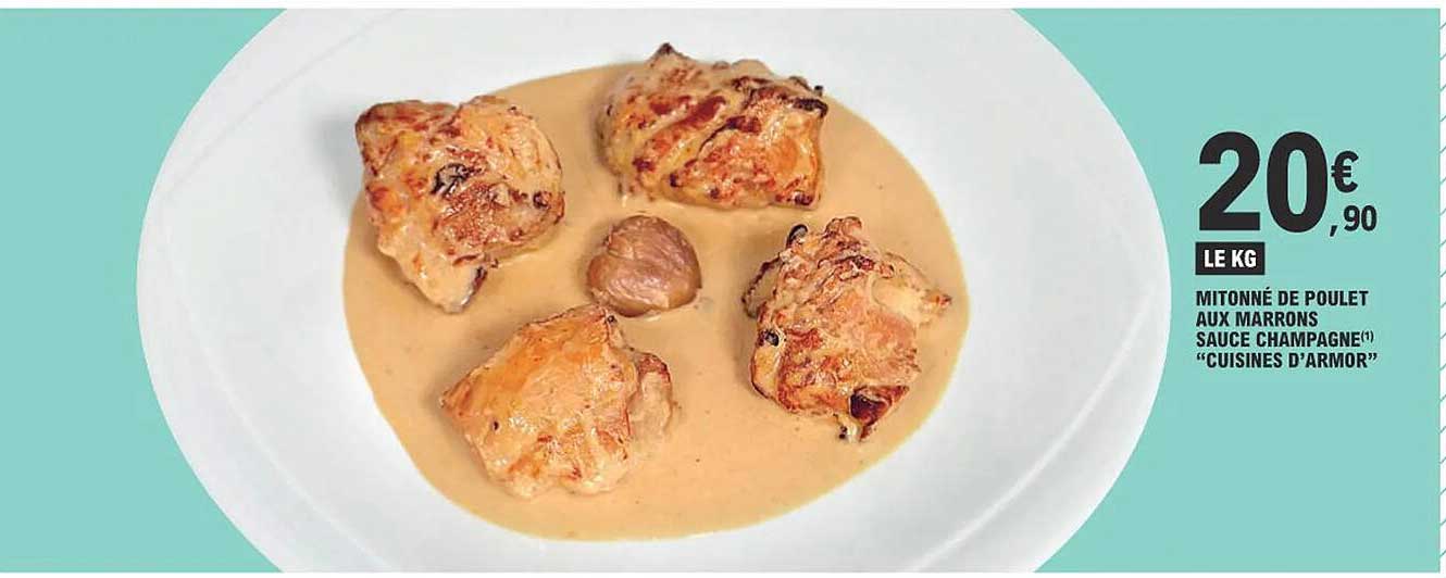 mitonné de poulet aux marrons sauce champagne "cuisines d'armor"
