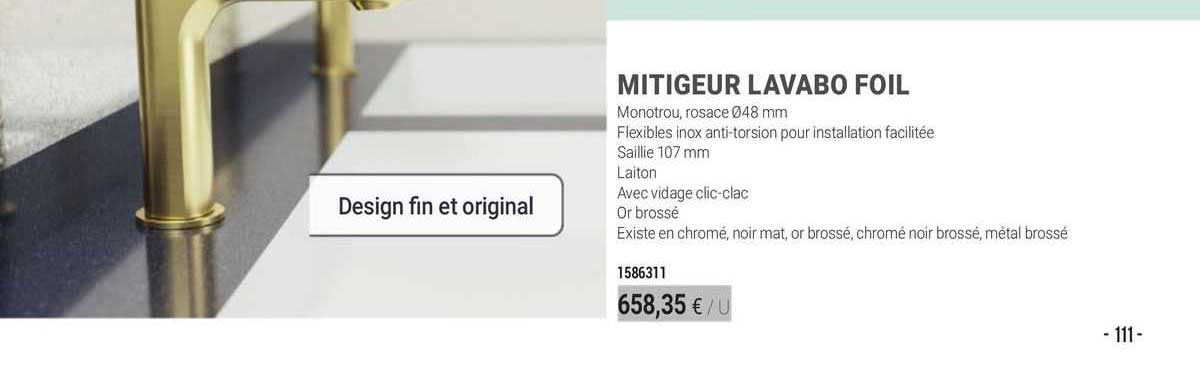 mitigeur lavabo foil